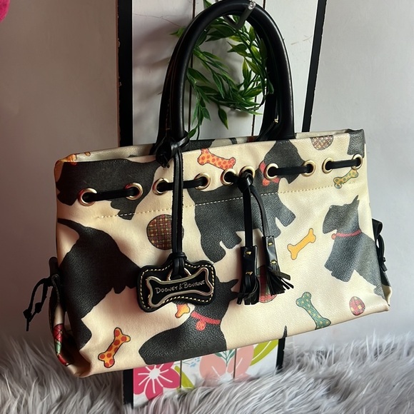 RARE Vintage Dooney & Bourke Scottie Dog Tassel Tote Purse #16044B - Whi… - Picture 14 of 14